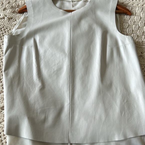 COS white leather front top size 8 - Picture 4 of 6